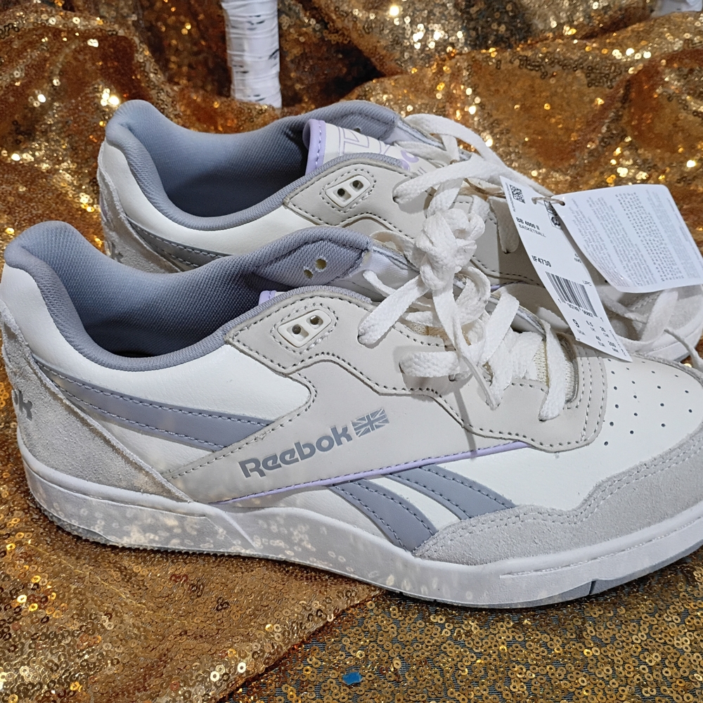 Reebok White and Gray Basketball Sneakers